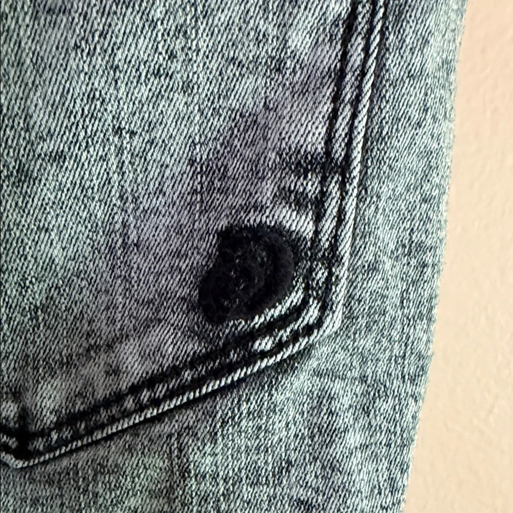 Indigo Rein Acid Wash Black Gray Distressed High-Rise Jean Shorts